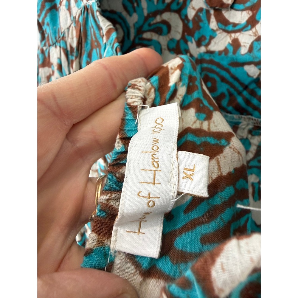 House of Harlow 1960 Maxi Dress Women XL Paisley Batik MAGENTA BLUE - Picture 7 of 11